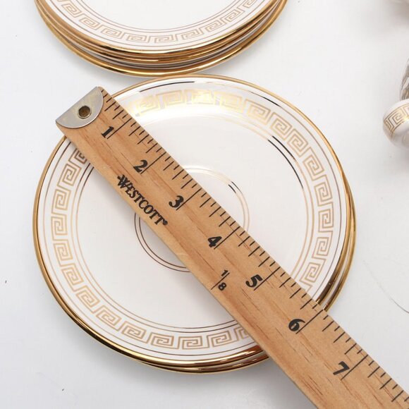 Vintage Arguros 24K Gold Greek Ceramic Cup & Saucer Set Handmade Greece White - Picture 8 of 15